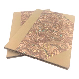 1980s Florentine Blank Hardbound Books, a Pair For Sale