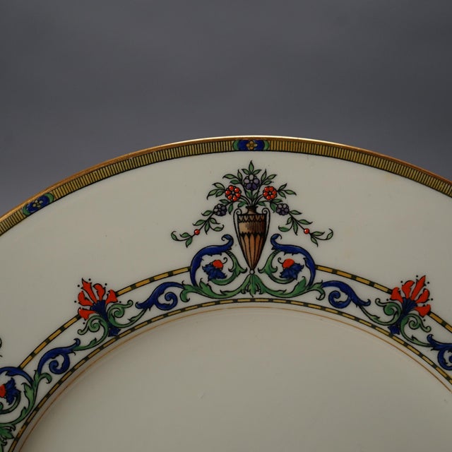 Neoclassical Circa 1910 Antique Hardy & Hayes Royal Worcester Porcelain Plates- Set of 12 For Sale - Image 3 of 6