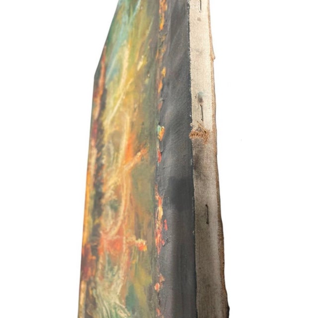 Wood 1960s Painting: Nocturnal Fountain Celebration For Sale - Image 7 of 12