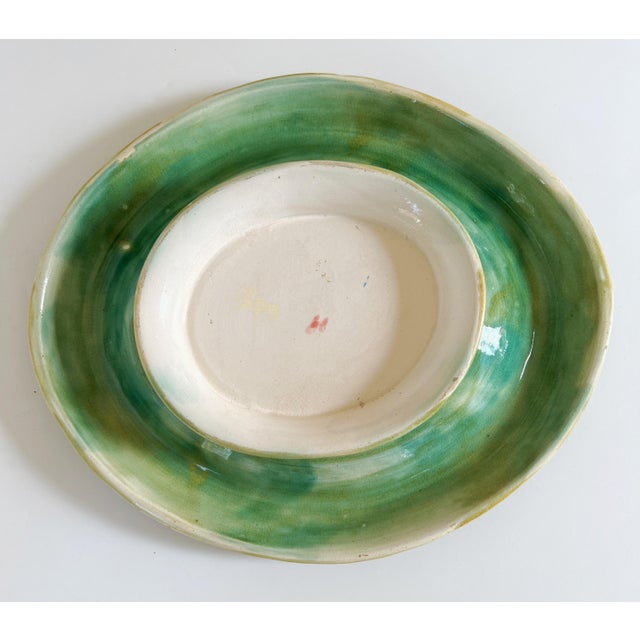 Antique 19c Majolica Bread Platter Faux Bois and Floral C1880 For Sale In Houston - Image 6 of 6