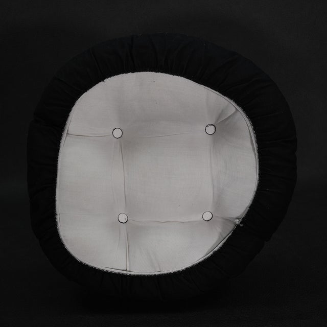 1970s Carved Solid Wood Black Indian Elephant Footstool With Cushion For Sale - Image 11 of 12