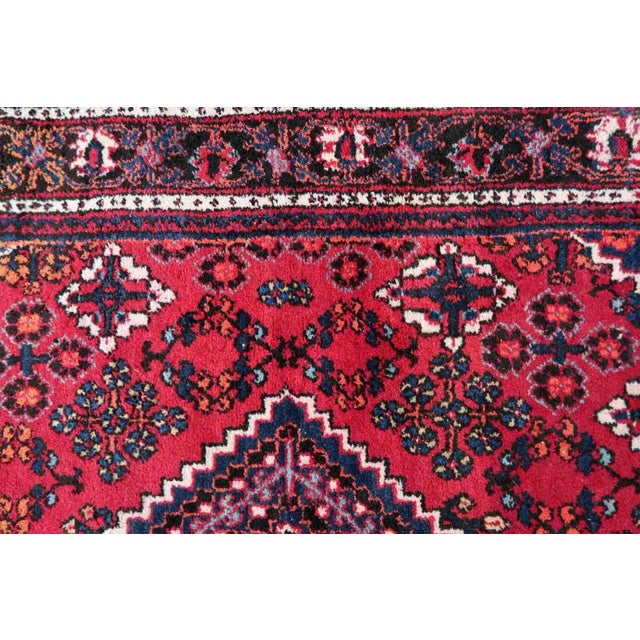 1970s Handmade Vintage Persian Hamadan Rug 4.4' X 6.7' For Sale - Image 11 of 13