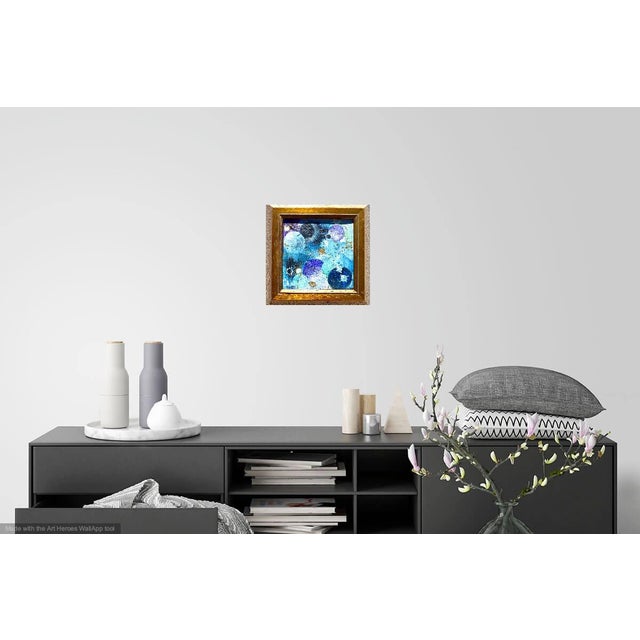 Original highly sought after contemporary oil painting of colors floating and intersecting. Colors are very harmonious....