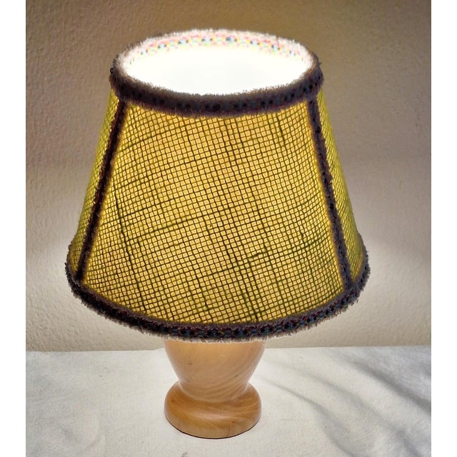 Vintage Table Lamp with Turned Maple Base by Lamplove, 1970s For Sale - Image 3 of 9