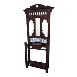 19th Century Antique English Oak Hall Tree Stand