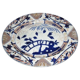 Ashworth English Ironstone Flow Blue Platter For Sale