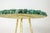 Contemporary Malachite and Gilded Steel Pedestal Table For Sale - Image 3 of 10