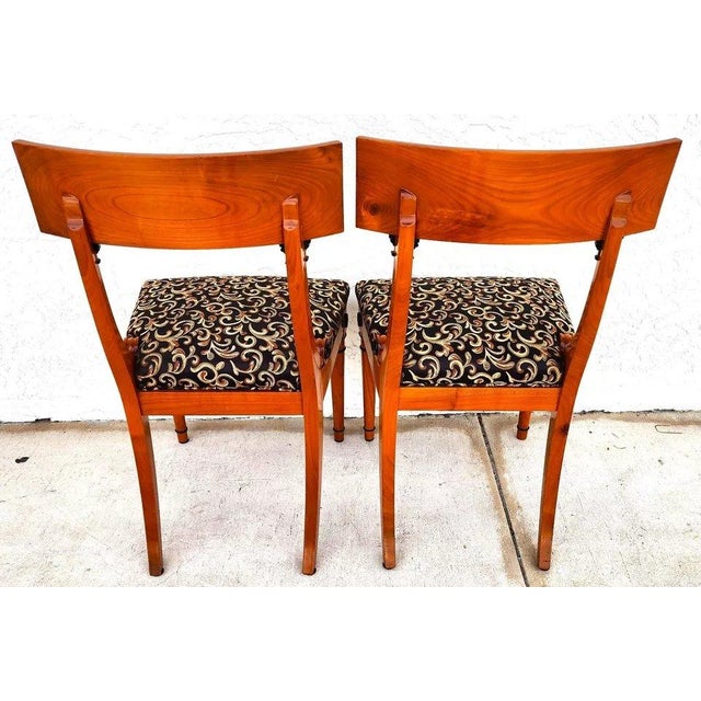 Pair of Biedermeier Empire Chairs Burl For Sale - Image 10 of 12