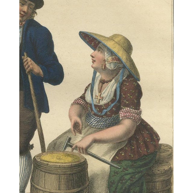 19th Century Delft Butter and Leiden Cheese with Dutch Costume Print by Maaskamp, 1820 For Sale - Image 5 of 9