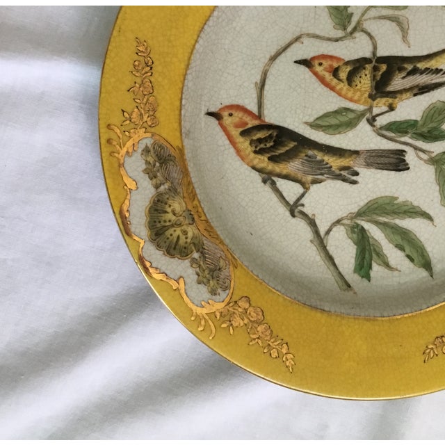 Vintage Hua Rong Tang Zhi Porcelain Bird Plate Set For Sale In Palm Springs - Image 6 of 7