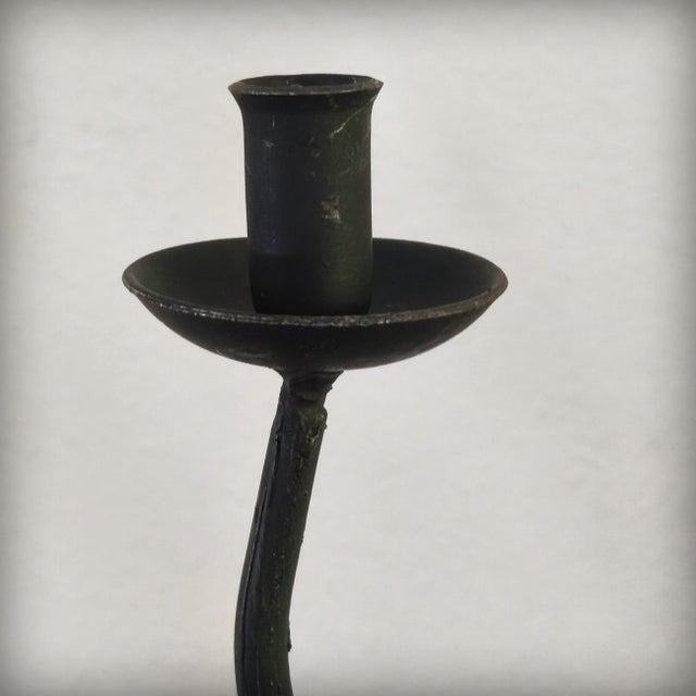 Postmodern Brutalist Wrought Iron Candlesticks by Hysteria Design, France, 1980s, Set of 2 For Sale - Image 10 of 18