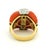 1970s Italian 18k Gold Coral & 1.50 Carat Diamond Cocktail Ring, Size 7.25 For Sale - Image 4 of 10