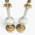 1960s Hollywood Regency Opalescent Art Glass & Gilded Brass Table Lamps - a Pair For Sale - Image 4 of 7