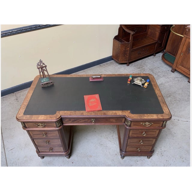 Antique Art Nouveau Desk with Bronze Decorations, 1900 For Sale - Image 6 of 13