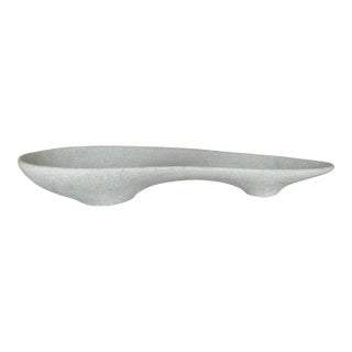 Revelation Modern Ivory Stone Double Scoop Bowl For Sale