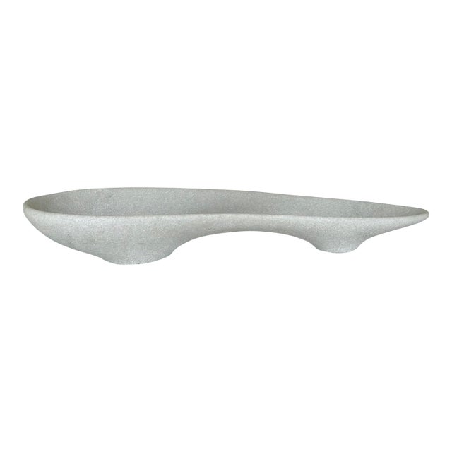 Revelation Modern Ivory Stone Double Scoop Bowl For Sale
