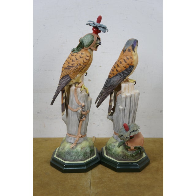 1968 Boehm Kestrel 492w Porcelain Bird Figurines Sculptures Pair 16" For Sale - Image 12 of 18