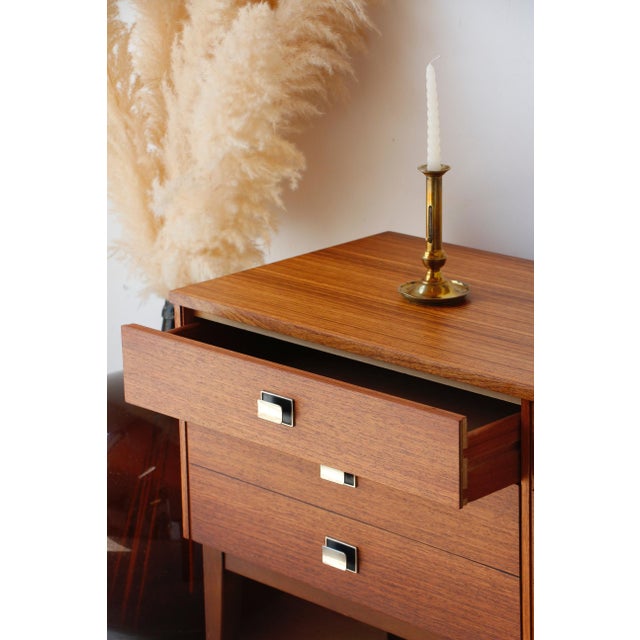 Vintage Teak and Zebrano Chest of Drawers: 1960s Elegance A Rare British Design in Teak and Zebrano Wood This vintage teak...
