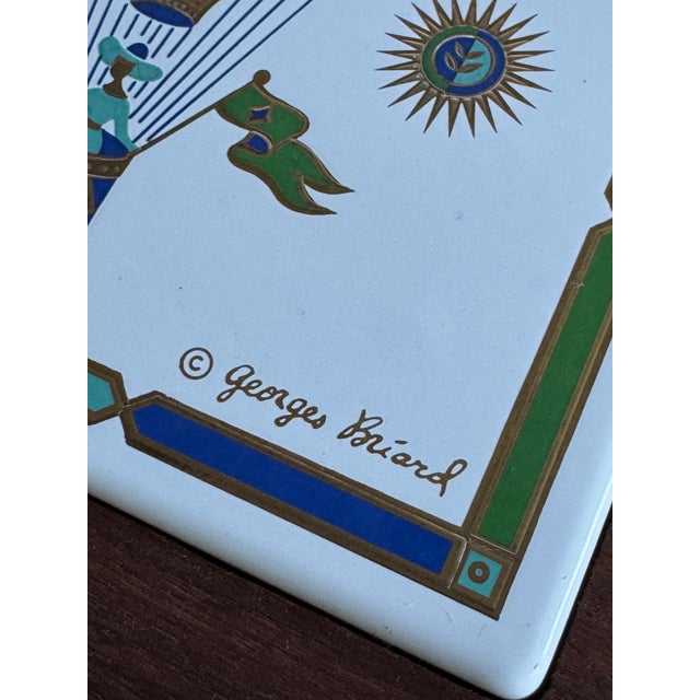 In the highly desirable green & blue color combination, here is a mid-century iconic Georges Briard cheese board or...