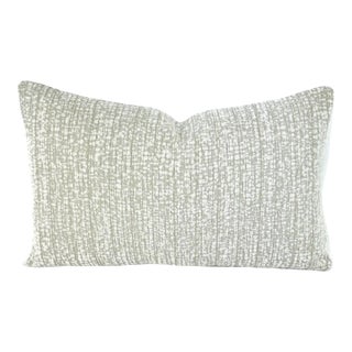 Perennials Rock Steady in White Sands Lumbar Pillow Cover - Gray and White Textured Speckle Outdoor Rectangle Cushion Cover For Sale