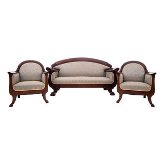 Biedermeier Living Room Set, 1880, Set of 3 For Sale