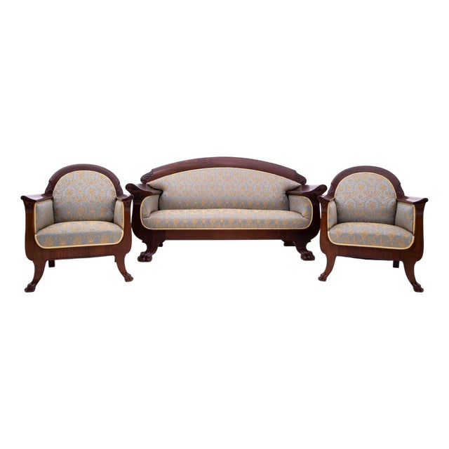Biedermeier Living Room Set, 1880, Set of 3 For Sale