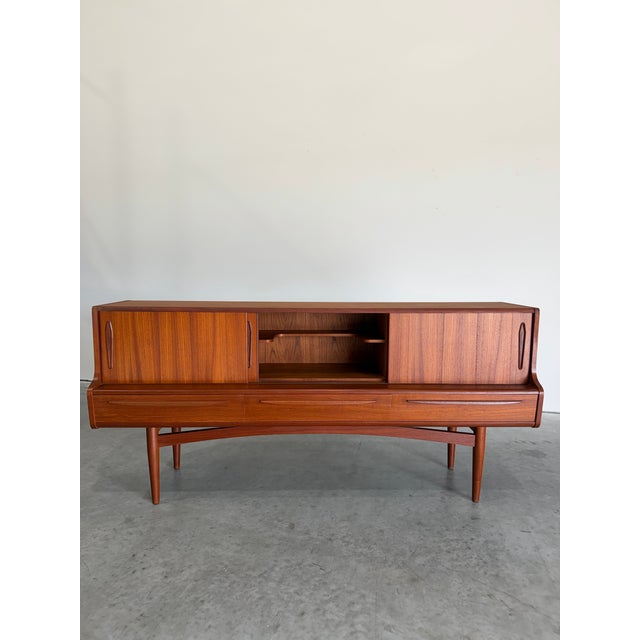 Gunni Omann Mid Century Danish Modern Low Teak Credenza Sideboard For Sale - Image 4 of 12