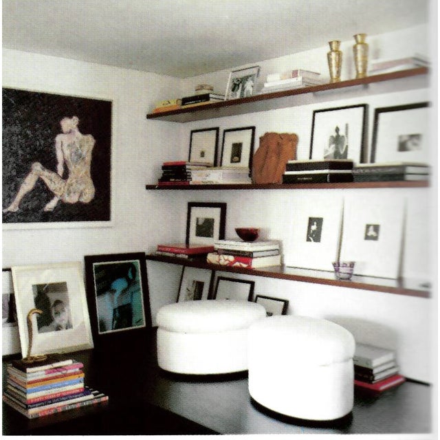 Two iconic Donghia Attributed “Lake Hill” Ottomans in the coveted small size, designed by the legendary Angelo Donghia....