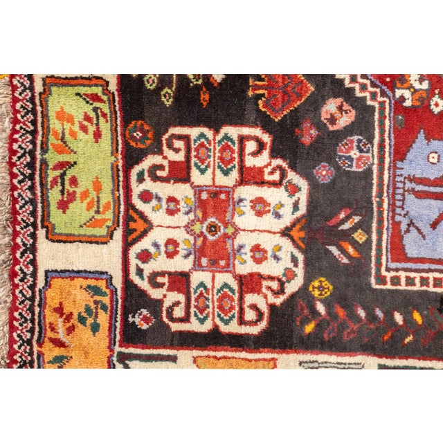 Vintage Hand-Knotted Persian Qashqai Rug 5'9" X 8'6" For Sale - Image 10 of 18