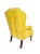 Vintage Shuford Furniture Yellow Leatherette Wingback Armchair | Queen Anne Style Faux Leather Accent Chair | Traditional Hollywood Regency For Sale - Image 11 of 14