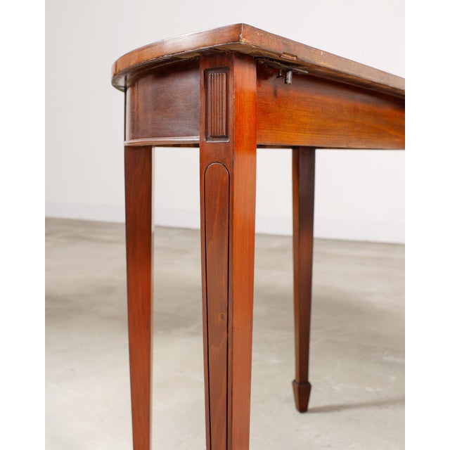 Pair of Georgian Style Mahogany Demilune Console Tables For Sale - Image 11 of 17