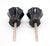 Pair of Vintage 1 In. Fluted Black Glass Cabinet Knobs For Sale - Image 4 of 4
