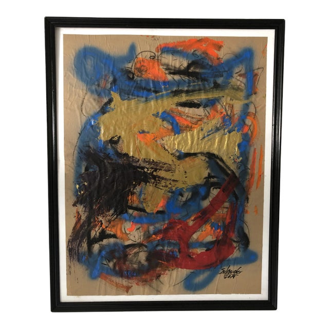 Abstract (Untitled) Mixed-Media by Erik Sulander 27 X34 For Sale