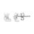 Contemporary .925 Sterling Silver Round Cut Diamond Fashion Stud Earrings (0.10 cttw, I-J Color, I2-I3 Clarity) For Sale - Image 3 of 6