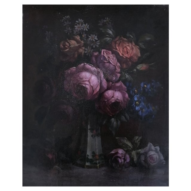 Joseph Ferrero, Bouquet de fleurs, Oil on Wood, Framed For Sale