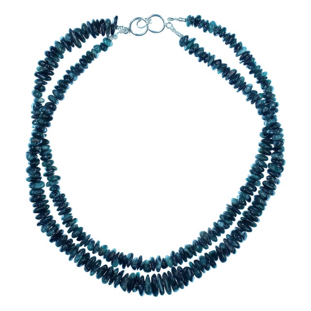 Elegant Two-Strand Emerald Matrix Necklace by Aria Jewelry, 18 Inch For Sale