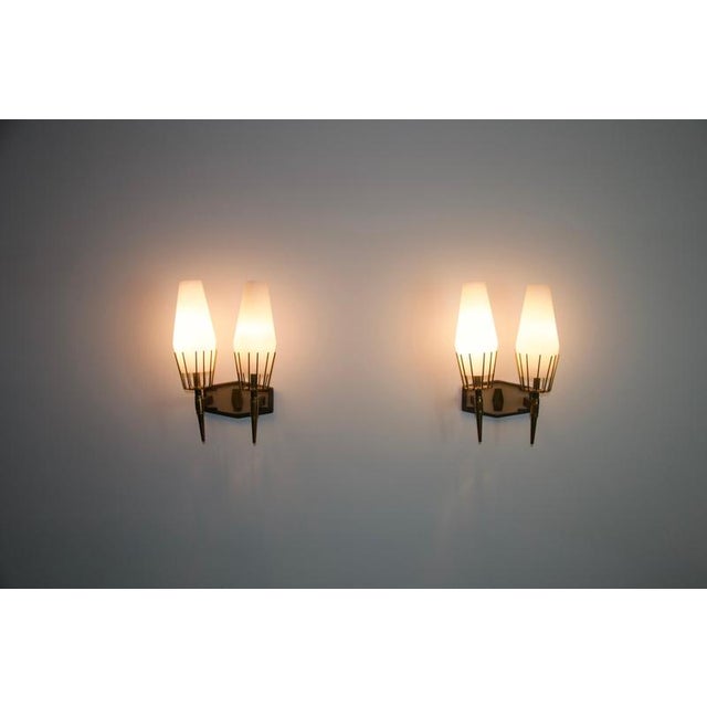 Brass Wall Lamps from Stilnovo, Italy, 1960s, Set of 2 For Sale - Image 3 of 18