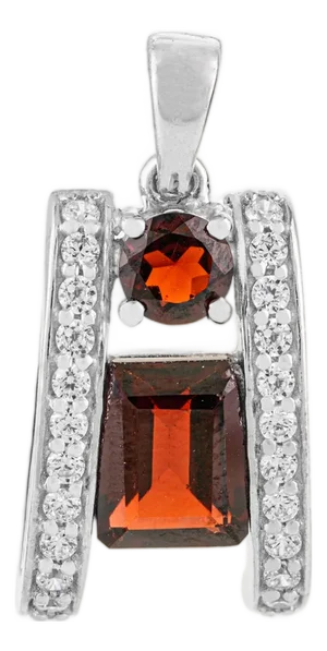 Elegant 925 Silver 5.22 Ct Garnet Pendant With Cz Accents by Carat&her