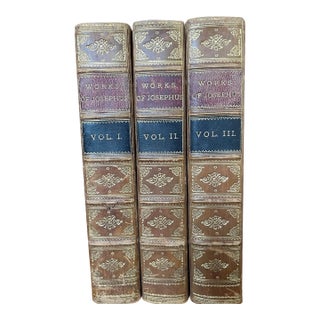Antique 3-Vol Set: Works of Flavius Josephus, William Whiston, Illustrated For Sale