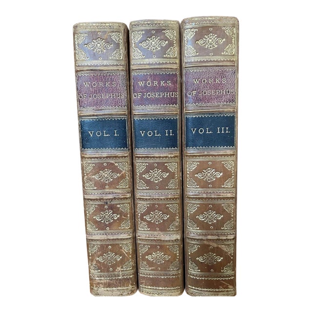 Antique 3-Vol Set: Works of Flavius Josephus, William Whiston, Illustrated For Sale