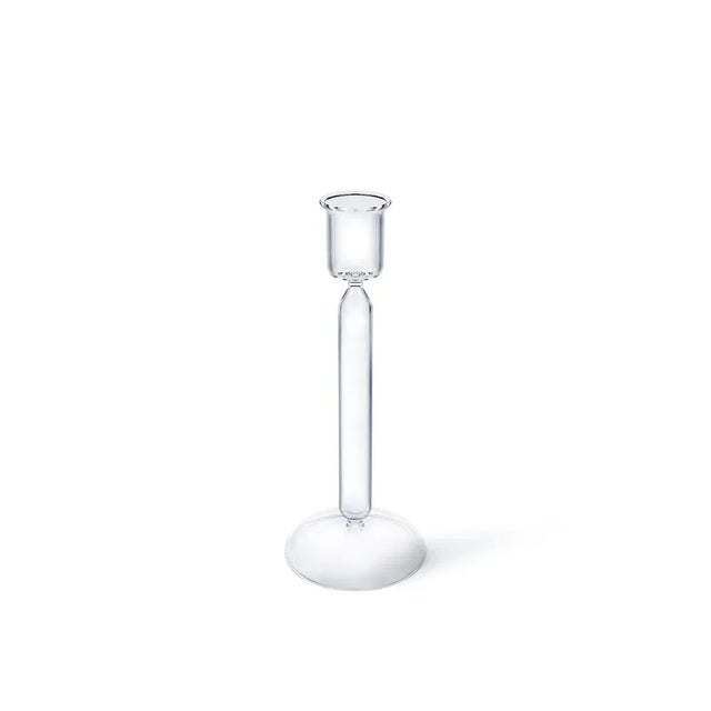 Contemporary Luna Candleholders in Clear Blown Glass by Aldo Cibic for Paola C., Set of 3 For Sale - Image 3 of 7
