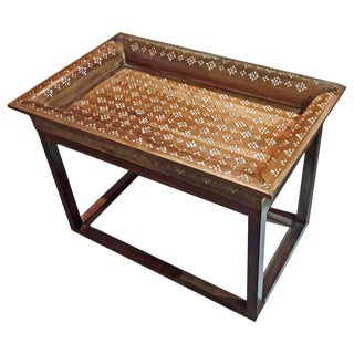 Mother-Of-Pearl Inlaid Tray Table From India For Sale