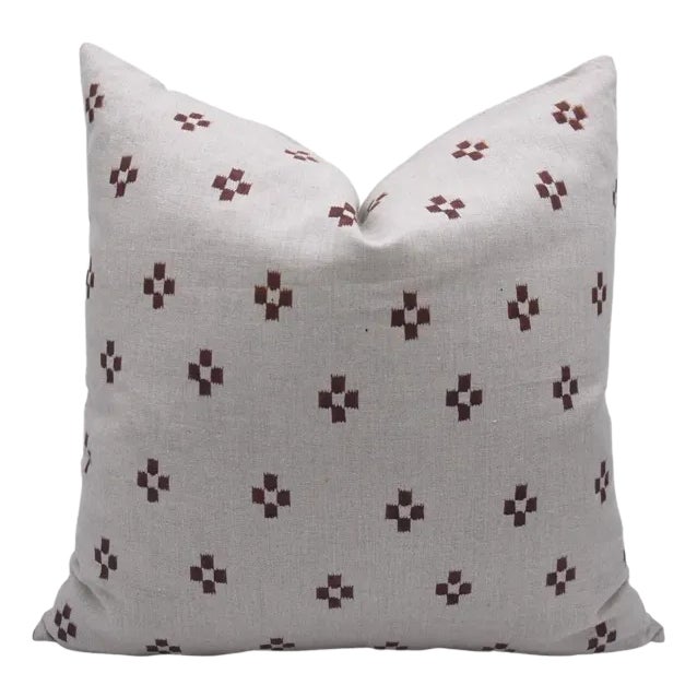 Fabdivine Floral Home Decor Cushion Cover 14x14 Inch Pure Linen- Barfi For Sale