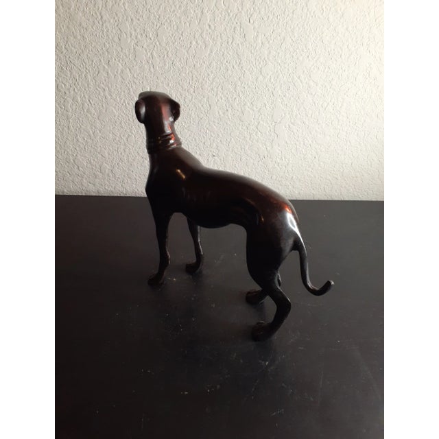 1980s 1980s Solid Bronze Greyhound Doggie Figurine For Sale - Image 5 of 7