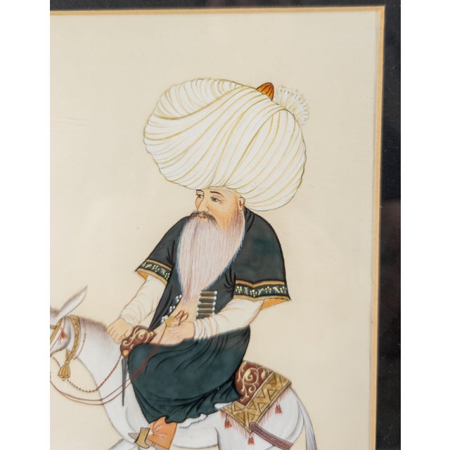 Traditional 20th Century Watercolor Gouache Islamic Miniature Painting of Nasreddin Hodja For Sale - Image 3 of 7