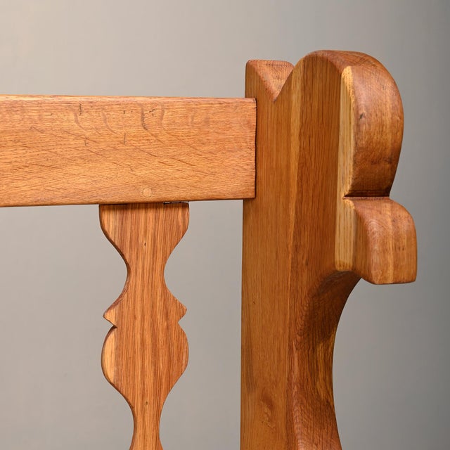 Scandinavian Hall Bench in Oak and Bouclé Cushion in the style of Henning Kjærnulf, 1960s For Sale - Image 10 of 16