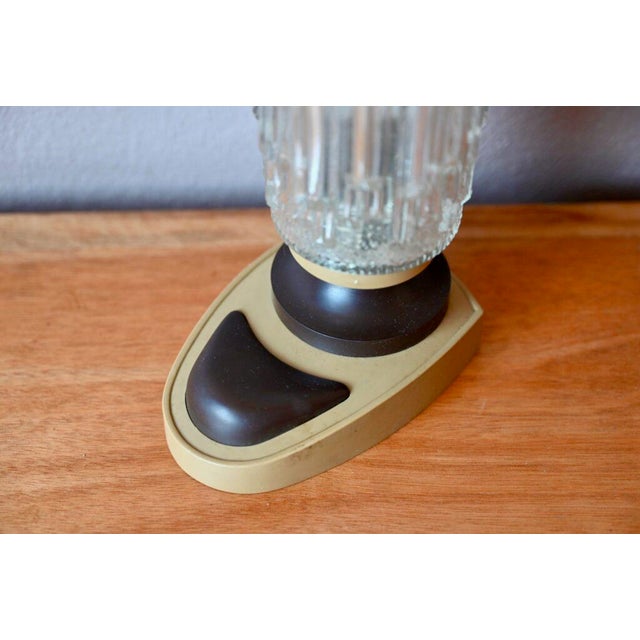 1970s Small Vintage Bedside Table Lamp in Molded Glass and Plastic, 1970 For Sale - Image 5 of 6