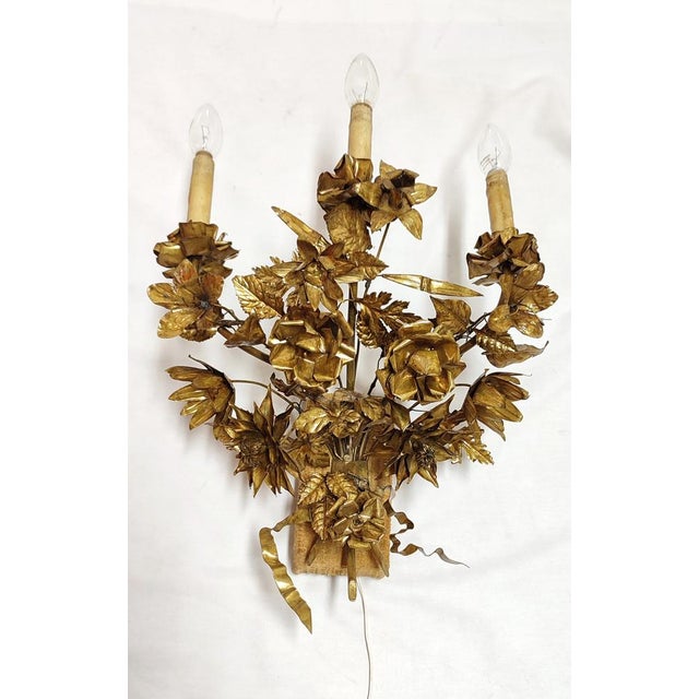 Mid-Century Modern Brass Wall Lights, France, 1960s, Set of 2 For Sale - Image 3 of 18