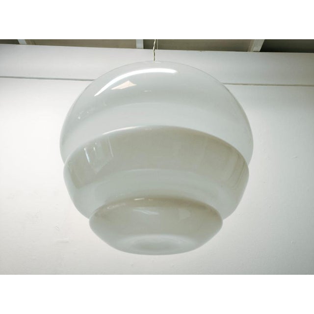 Mid-Century Modern Milky White Murano Suspension, 1970s For Sale - Image 3 of 11