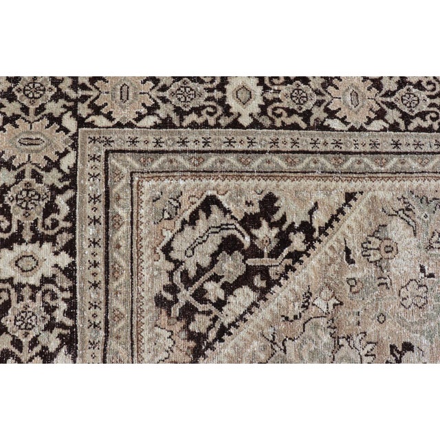 Large Antique Persian Sultanabad-Mahal Rug With Sub-Geometric Floral Design For Sale - Image 10 of 12